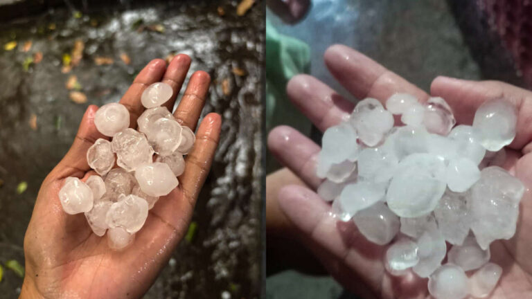 La caída de granizo que sorprendió a los escuintlecos